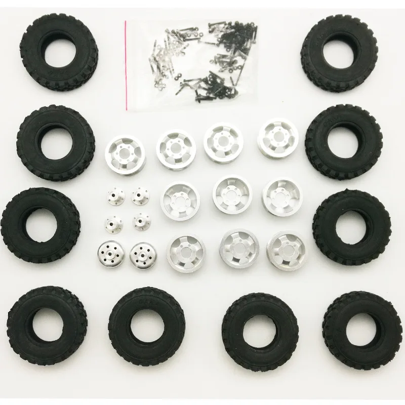 WPL B14 B24 B16 B36 JJRC Q60 Q61 Four-six-drive Army Kass special double tire metal wheel DIY upgrade modification model