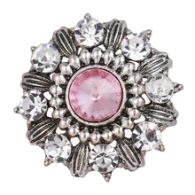 20 шт Мода Красота Подвеска со стразами поворачиваются цветы 18 мм застёжка, бусинка застежка браслета ювелирные изделия оптом