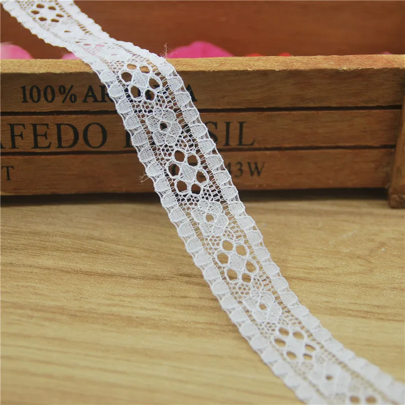 FASMILEY Wholesale 20mm Polyester Lace Trim White Grosgrain Lace Ribbon