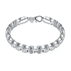 925 серебряный браслет-цепочка двойная коробка модная Серебряная сверкающая нить браслет женский теннисный браслет из серебра, ювелирные