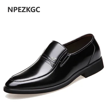 

NPEZKGC Luxury brand Patent Leather Men Shoes Business Dress Shoes Black Brown Oxford Shoes Breathable Formal Wedding Footwear