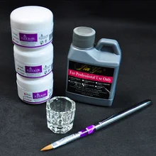 Наборы акриловых порошков комплект инструментов для маникюра DIY набор украшений держатель кисточки для ногтей+ вода для мытья ногтей+ прозрачный стакан продукт для ногтей