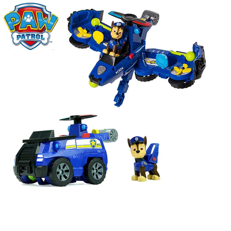 

Paw Patrol Dog Toys Chase Car Deformation Aircraft toys Set 2-in-1 Blue Vehicle Transforming Toys Action Animation Figure Gift