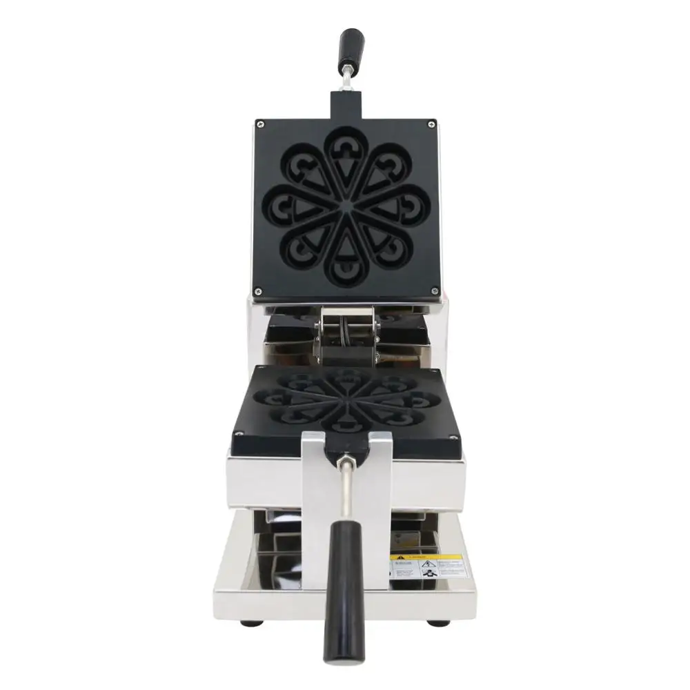 

commerical water droplets shaped Rotary waffle maker,Petals waffle machine,mini heart shape maker