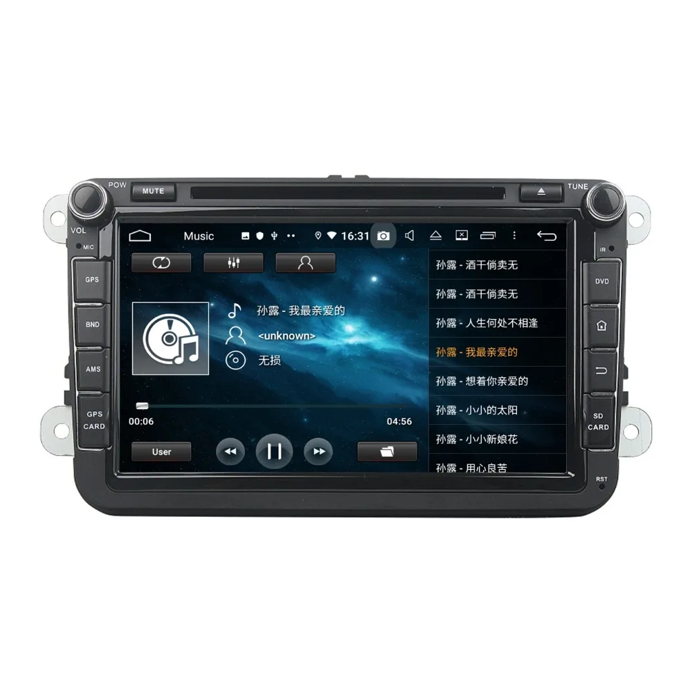 Top 4GB RAM Octa Core 2 din 8" Android 9.0 Car DVD Player for VW Volkswagen Passat Tiguan Touran Caddy Skoda Seat CC POLO Jetta Golf 6