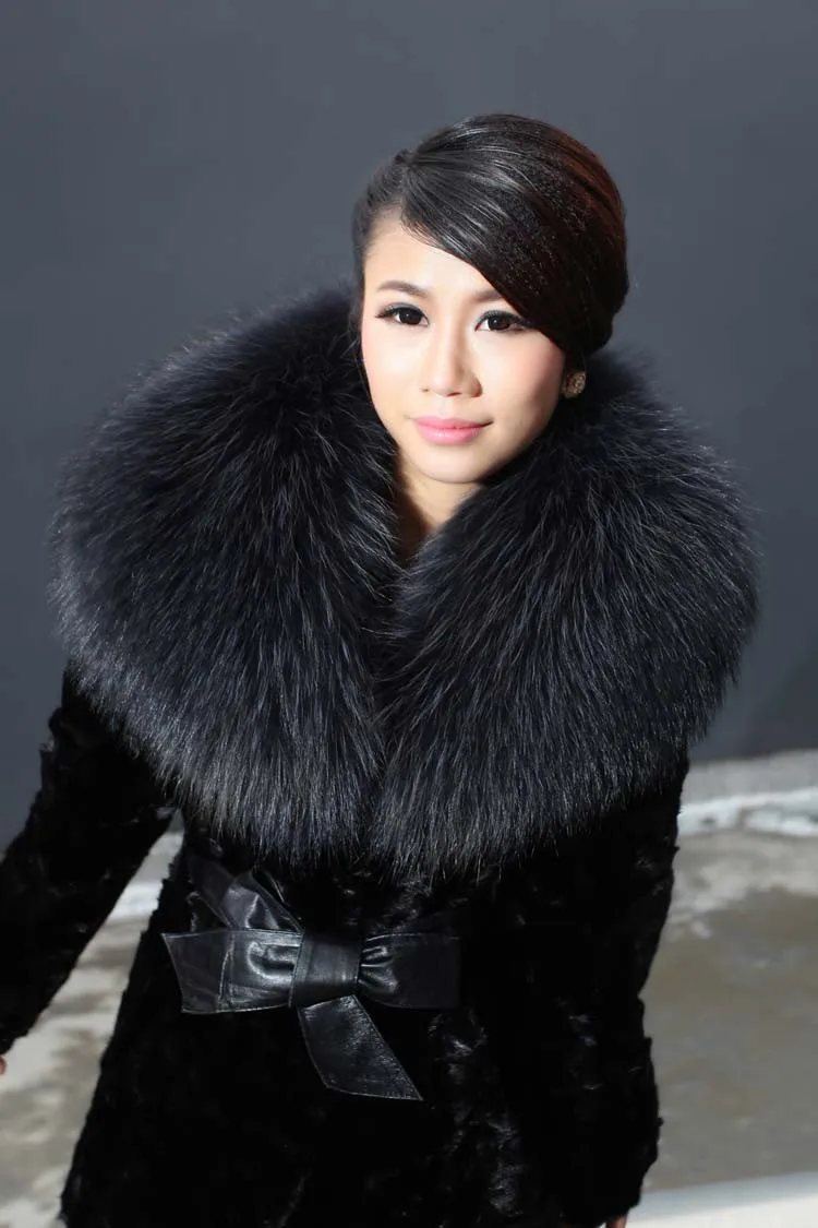Новая норковая шуба меховой воротник женская супер-роскошная норковая зимняя куртка с отделкой из меха большого размера