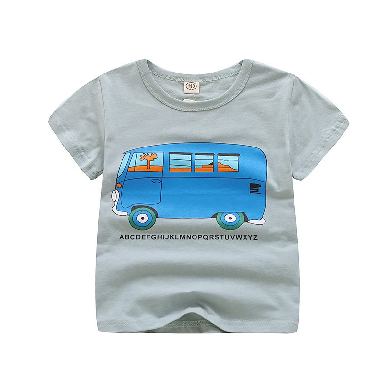 

V-TREE Summer T Shirt For Boys Short-sleeve Girls T-shirts Cartoon Car Kids Tops Cotton Baby Tees Toddler Outerwear Clothing