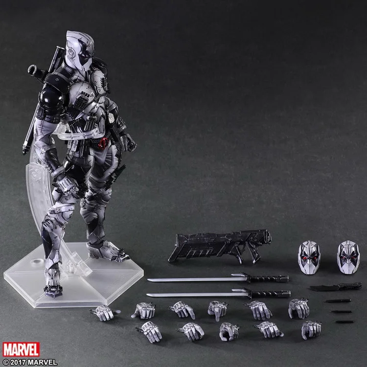 PLAY ARTS 27 см Marvel X-men Дэдпул X-FORCE серый фигурка модель игрушки