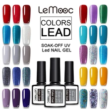 LEMOOC 12 мл цветная серия Гель-лак для ногтей отмачиваемый Светодиодный УФ-Гель-лак длинный прочный ноготь художественный лак для ногтей маникюр