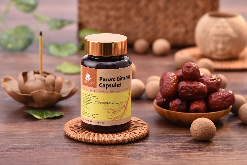 Капсула женьшеня NaturalCure Panax, натуральный экстракт дикого женьшеня в порошке, тонизирует органы тела, улучшает иммунную систему