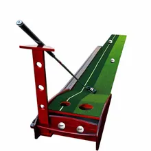 CRESTGOLF Indoor Golf Putter Trainer with Solid Wood Base Golf Putting Practice Mat with Automatic Return Fairways