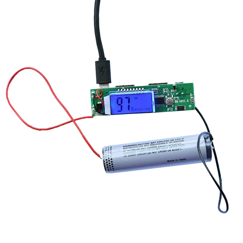 

18650 Lithium Battery Usb Charger 3.7v To 5v 2a All-in-one Lcd Boost Module