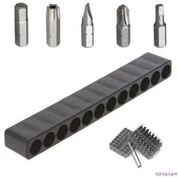 

Screwdriver Hole 10/12 Holes Hex Shank Bit Holder Plastic Head Storage Case Tool