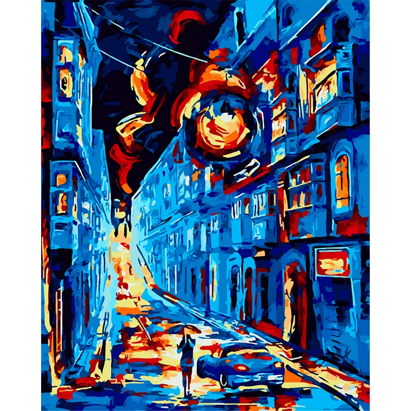 Buy Frameless Urban Night Landscape DIY Digital Oil