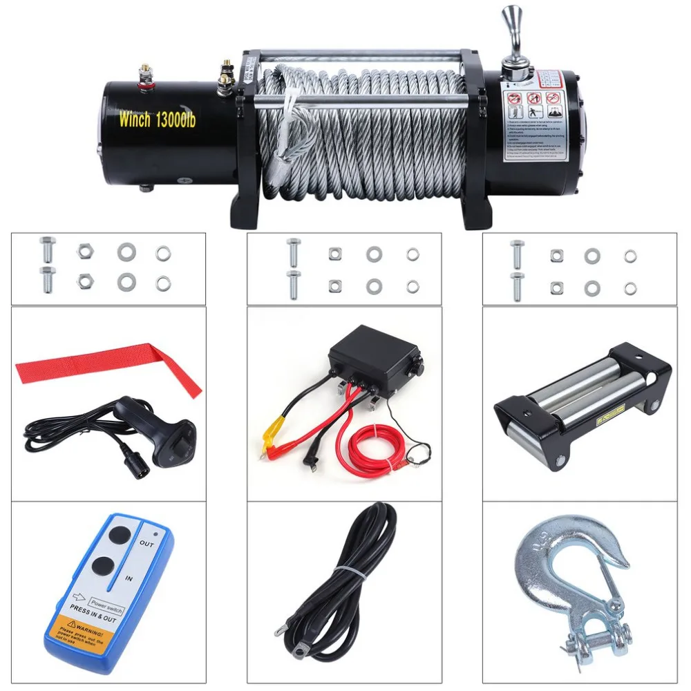 

Newest 12V Electrical Winch Wire Rope Capacity Up To 13000 Pound With Remote Control Cars Off-Road Engines Lift Winch