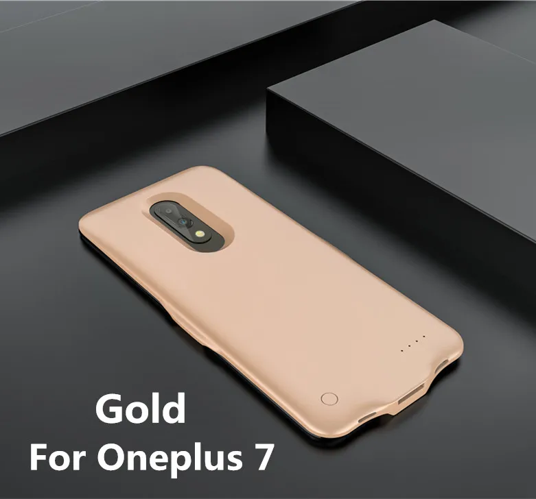 NTSPACE 6800 мАч зарядное устройство чехол s для Oneplus 7 Портативный внешний аккумулятор зарядный чехол для Oneplus 7 Pro противоударный чехол для батареи - Цвет: Gold for Oneplus 7