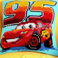 

DIY Needlework Kit Unfinished Acrylic Yarn Embroidery Pillow Tapestry Canvas Cushion Front Cross Stitch Pillowcase CX032