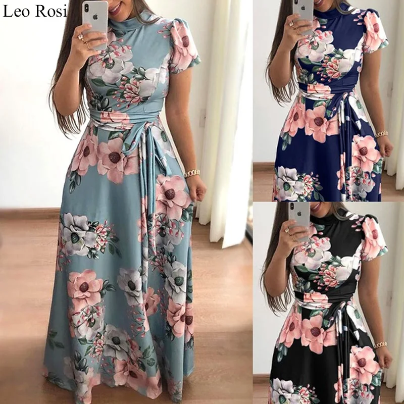 

2019 Summer Long Dress Floral Print Boho Beach Dress Tunic Maxi Plus Size Dresses Women Evening Party Dress Sundress Vestidos