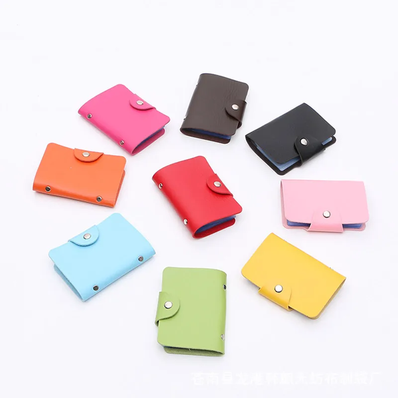 Men Women Fashion Credit Card Holder Travel Cards Wallet PU Leather Buckle Business ID Card Holders New