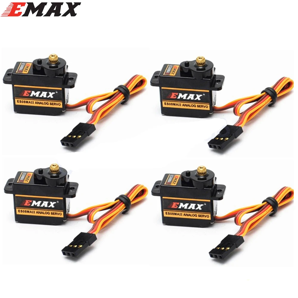 

Register shipping 100% orginal 4x EMAX ES08MA II Mini Metal Gear Analog Servo 12g/ 2.0kg/ 0.12 Sec Mg90S