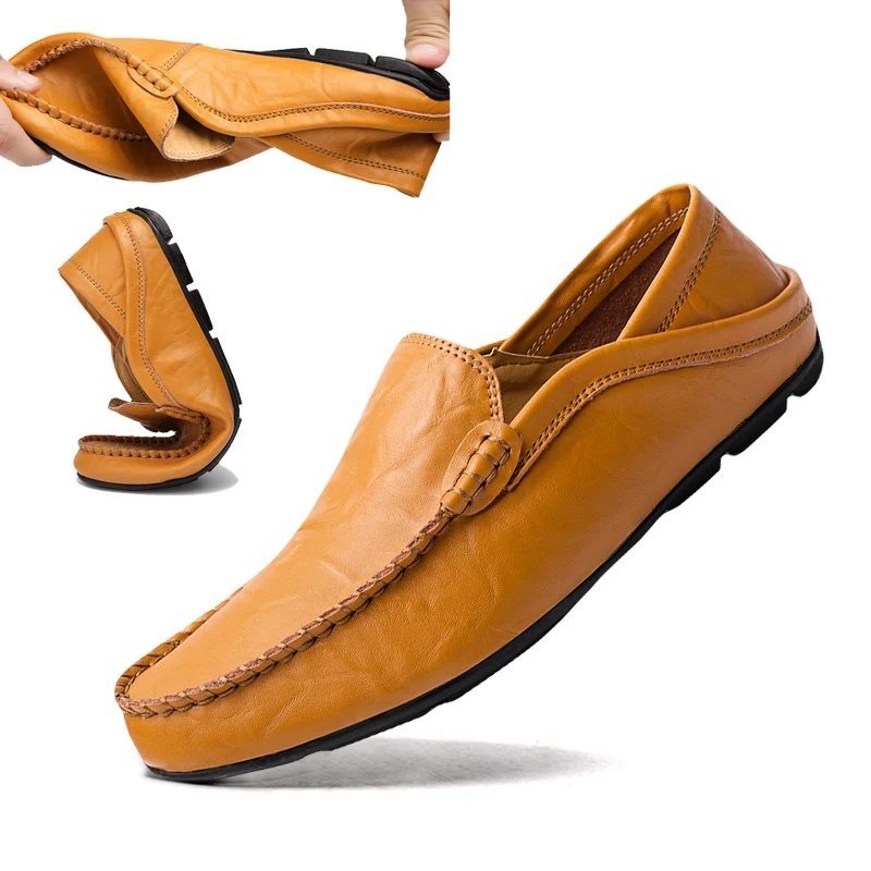 DEKABR Comfortable Handmade Leather Shoes Casual Men's Flats Design Man Driving Shoes Soft Bottom Leather Men Shoes Size 38-46 DEKABR Comfortable Handmade Leather Shoes Casual Men's Flats Design Man Driving Shoes Soft Bottom Leather Men Shoes Size 38-46