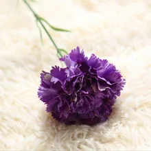 6 шт./лот 43 см фиолетовый гвоздики искусственный цветок букет для свадебного украшения DIY подарок на день матери