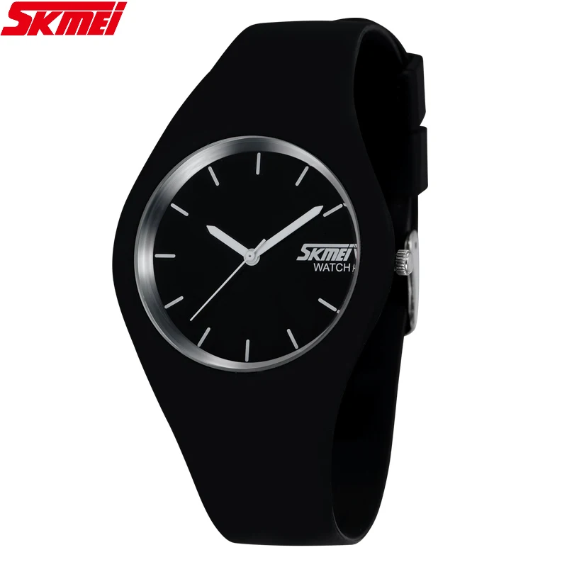 Cena 2019 Skmei kwarcowy zegarek moda mężczyźni Casual zegarki kwarcowe zegarka kobiet wodoodporna galaretki kobiet zegar godziny panie kobiety zegarki