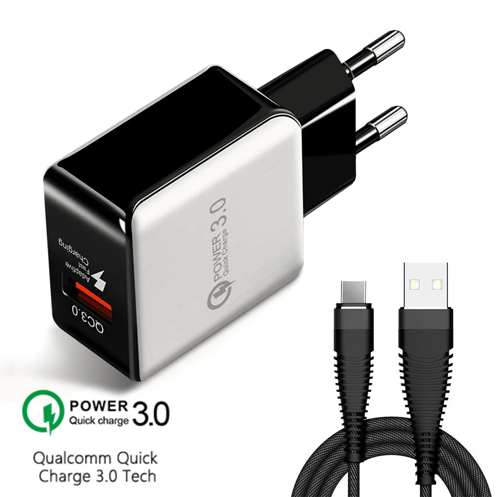 

USB Charger EU/US Plug 18W Fast Quick Charge QC 3.0 Wall Mobile Phone tablet Charger For Samsung iPhone 6 Xiaomi Huawei Charger