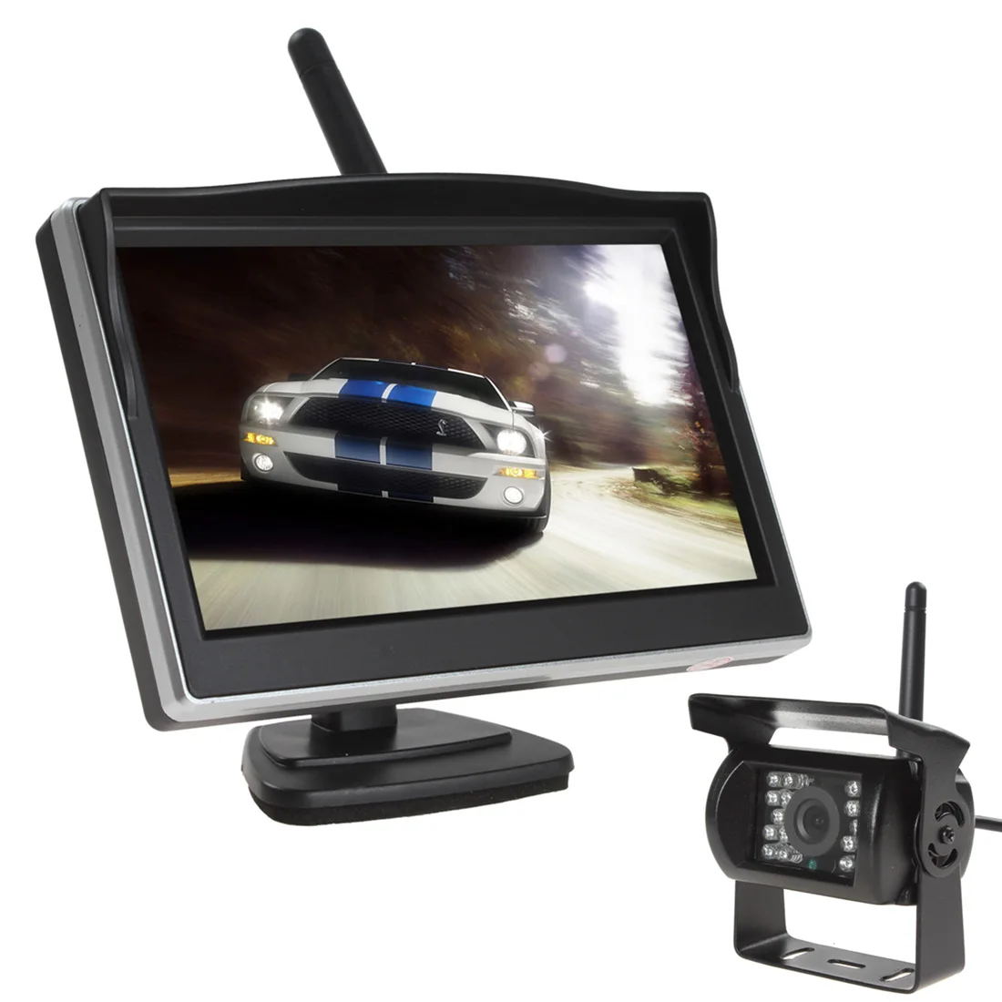 

2.4GHz Wriessless 5 Inch 800 x 480 TFT LCD Screen Car Rear View Monitor + 420TVL CMOS Back Up Camera