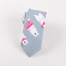 Мужской тонкий галстук, повседневный хлопчатобумажный галстук, галстуки с медведем, студенческие обтягивающие дизайнерские узкие мужские аксессуары