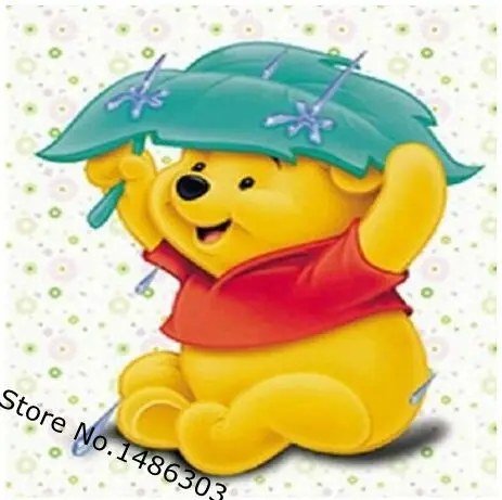  Winnie  the pooh  menjahit 3D berlian Diy lukisan buatan 