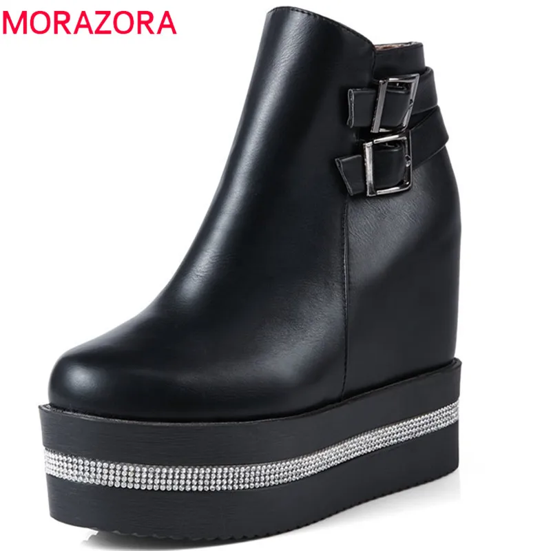 

MORAZORA 2020 fashion hot sale new ankle boots for women round toe autumn winter boots comfortable platform shoes woman