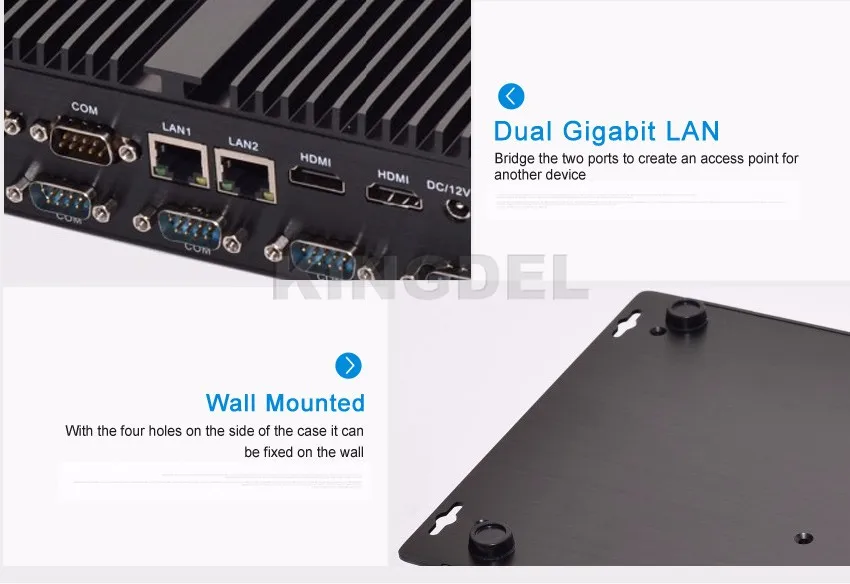 Dual LAN Мини-ПК Оконные рамы 10 DUAL NIC безвентиляторный мини-компьютер RS232 COM Порты и разъёмы Intel Core i3 Промышленные ПК с Linux /Оконные рамы