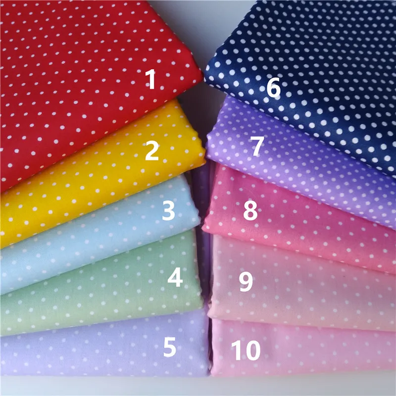 50 см* 160 см 10 цветов маленькая хлопчатобумажная ткань в горошек для шитья детских игрушек ткань для рукоделия материал постельные принадлежности texile