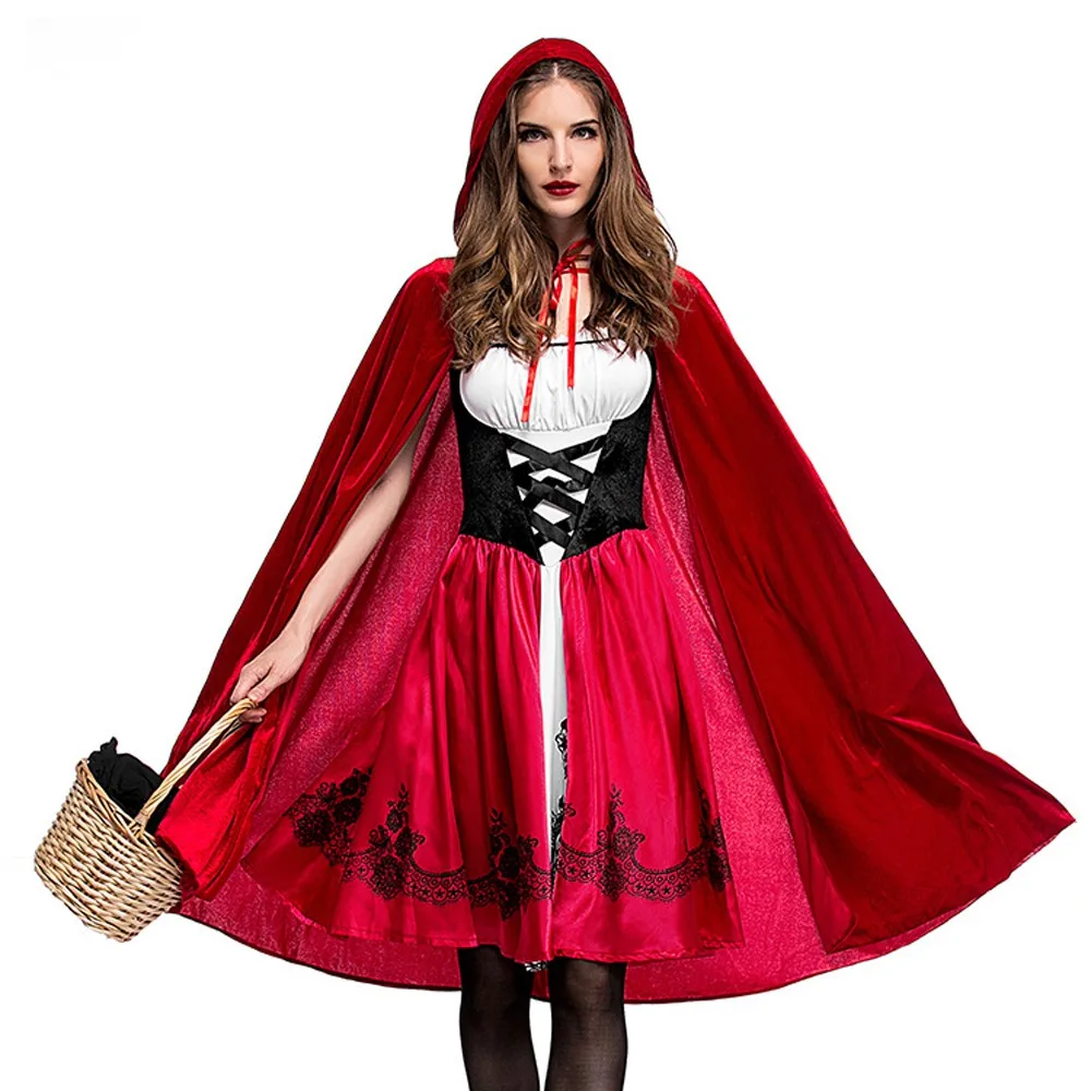 Halloween Victorian Dress With Cloak Cosplay Costumes Witch Clothes Women Medieval Masquerade