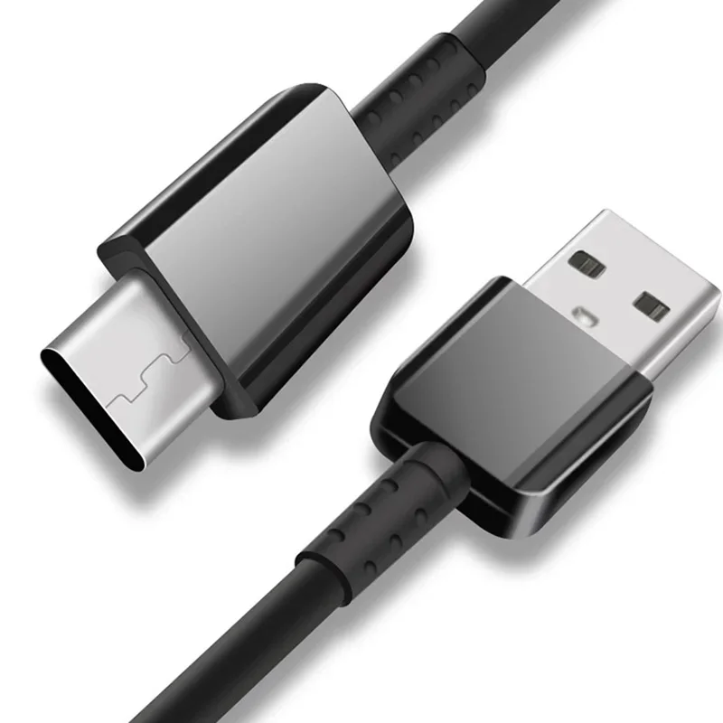 Оригинальное зарядное устройство samsung usb type C кабель быстрого адаптера 1,2 type C кабель для Galaxy S8 S9 Plus Note 8 9 A3 A5 A7 - Цвет: black cable