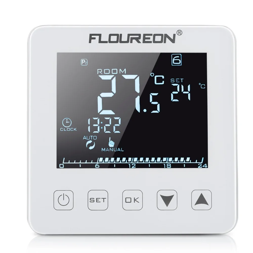 

Floureon HY08WE - 2 Electric Heating Thermostat LCD Display Temperature Controller