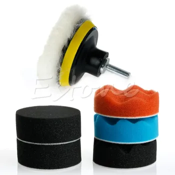 

3" 80mm High Gross Polishing Buffer Pad Set & Drill Adapter M14 For Car Polisher Buffer
