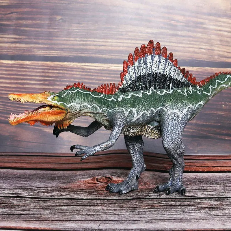 Oenux Jurassic Dinosaur Carnivorous S. marocannus Open Mouth Dinosaurs Animals Model Action Figures Collection Toy For Kid Gift