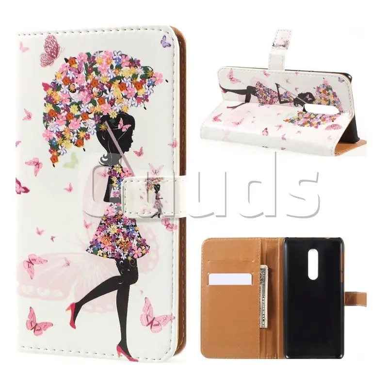 Flower Umbrella Girl Leather Wallet Case for Xiaomi Redmi Note 4X