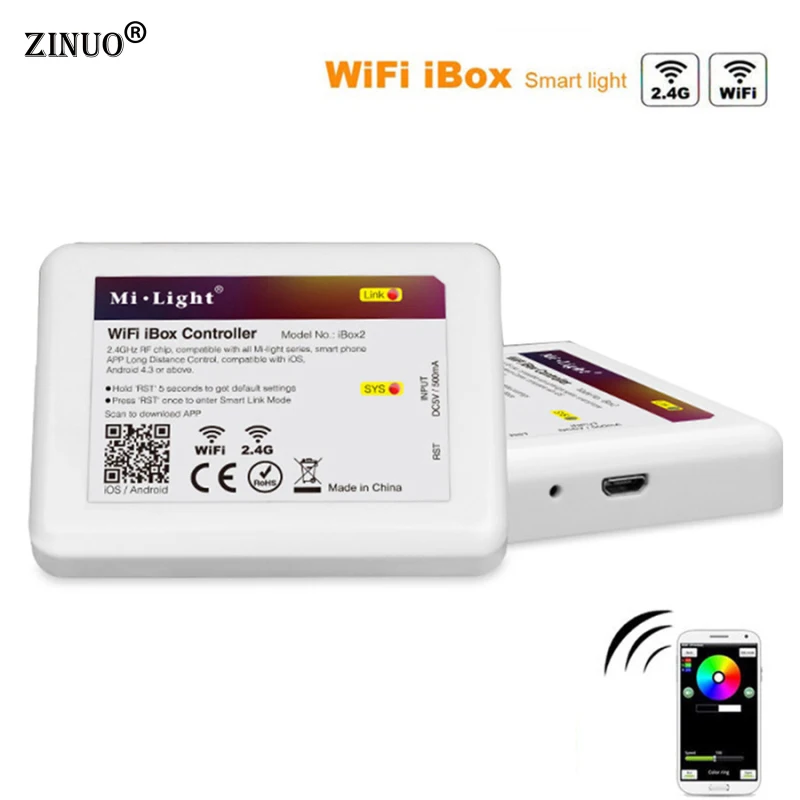 

ZINUO Milight 2.4G LED WiFi iBox Remote Controller Compatible with Milight led bulbs support IOS and Android b
