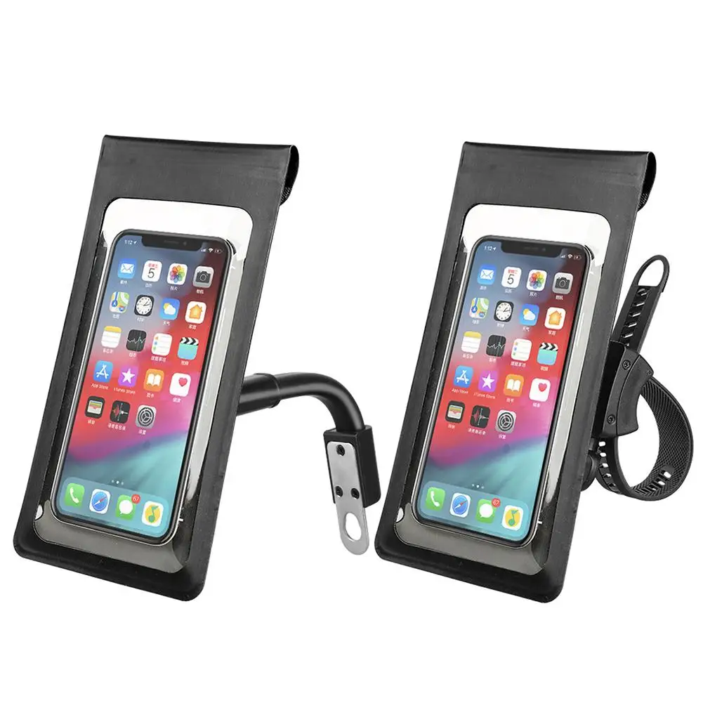 

Waterproof Front Mobile Phone Case Touch Screen Handlebar Rearview Mirror Bicycle Motorcycle Quick Release Phone Holder Bag