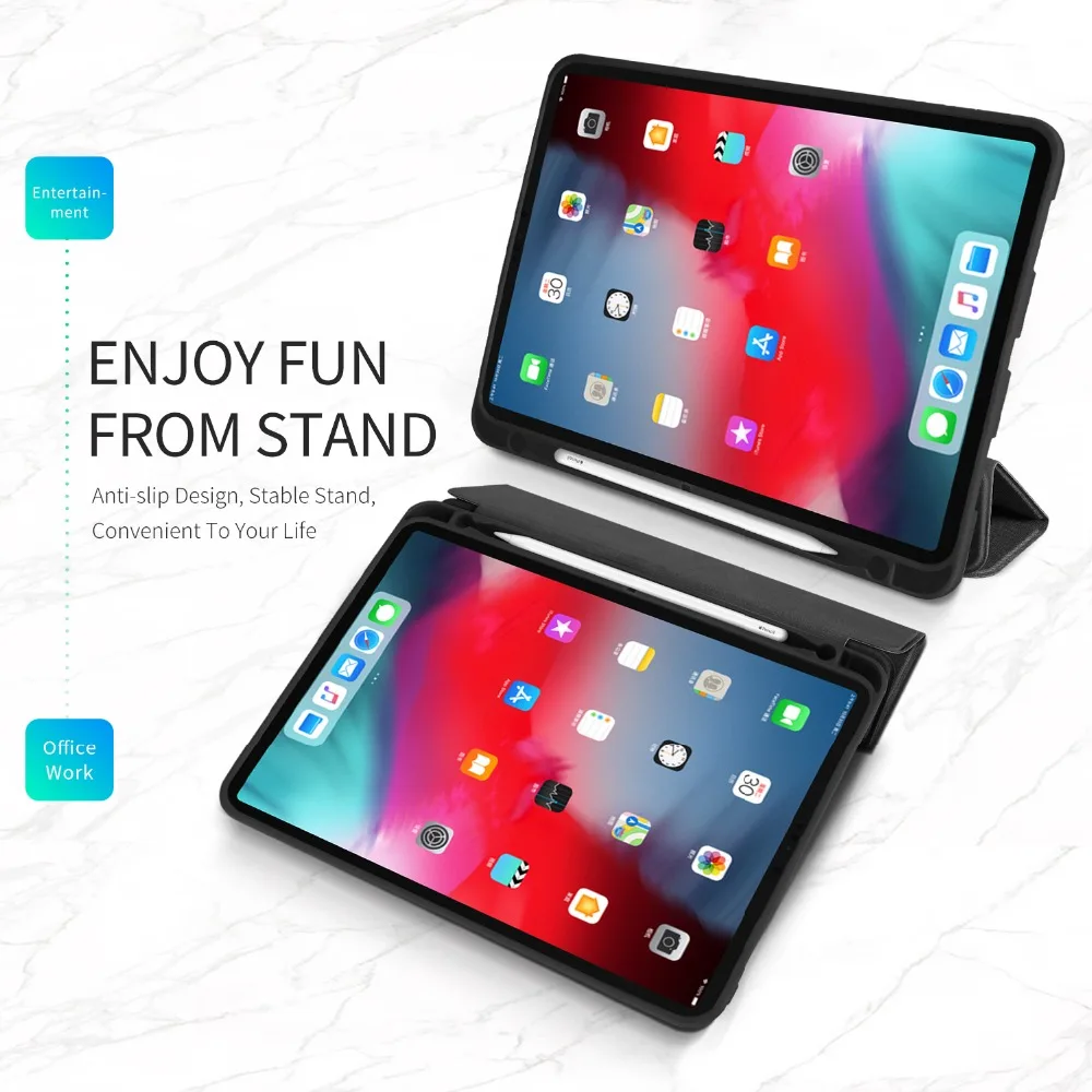 Чехол с откидной крышкой для Apple iPad Pro 12 9 2018 чехол из искусственной кожи бампером