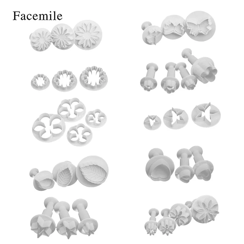 Facemile 33 шт. цветочный набор Плунжер для сахарной мастики резак торта инструмент