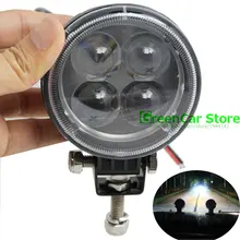 1Pcs 12W 4 LED Work Light 12V 24V IP67 Spotlight Fog Light Off Road ATV Tractor Train Bus Boat Floodlight SUV Round Work Light
