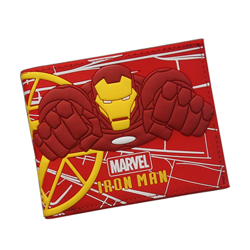 

2018 Avengers Iron Man Wallet Purses PU Leather Anime Wallet Bag Credit ID Card Holder Women Wallet Gift For Boys Girls