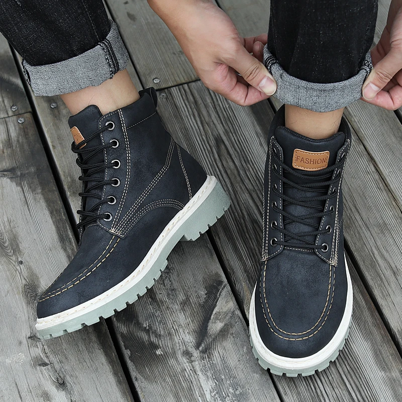 

Shoes mens Snow Boots Autumn and Winter New Plus Velvet mens Flat Straps Suede mens Shoes large Size 35-40