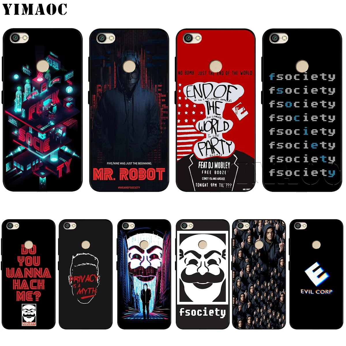 

YIMAOC Mr Robot Soft TPU Case for Xiaomi Redmi mi Note MAX 3 6 6A 7 mi6 mi8 9 se a1 a2 Pro Lite go pocophone f1