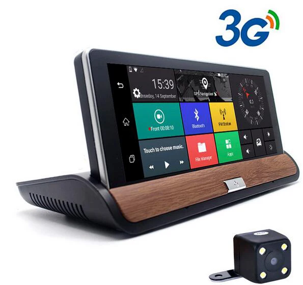 

New 7" Touch Car DVR Android Rearview mirror camera parking recorder GPS navigation WiFi 16GB Car DVR Video Dual lens Dash cam