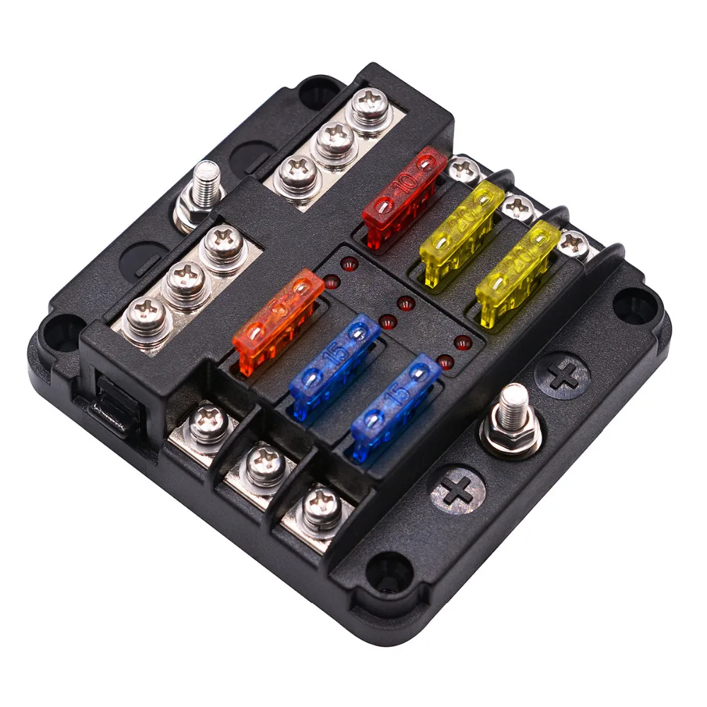 High Quality 6 Way Insert Fuse Box Block Holder Circuit For Car Automotive Auto ATC ATO Screw Connection Safety Box